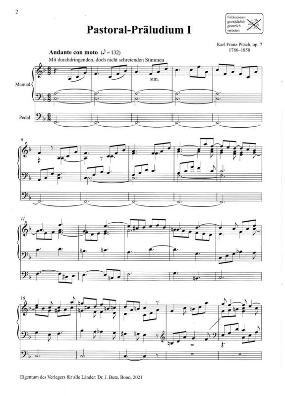 Notenbeispiel Pastoralpräludium